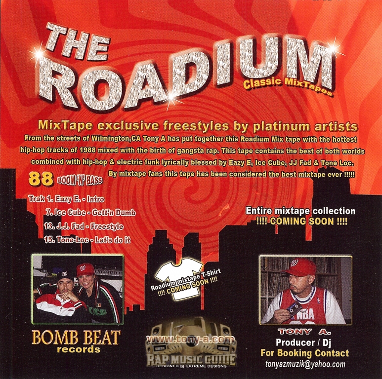 Tony A. 88 Boom 'N' Bass The Roadium Classic Mixtapes CD Rap